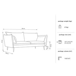 3-Sitzer Sofa Amandola Samt Ravi: Antikgrün