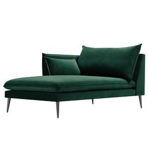 Chaise longue Amandola Velours Ravi: Antiek groen - Links uitlijnen