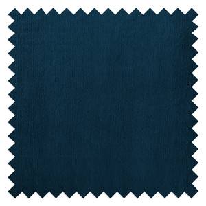 Divano angolare con penisola Amandola Velluto Ravi: color blu marino - Longchair preimpostata a destra