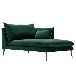 Chaise longue Amandola Velours Ravi: Antiek groen - Rechts uitlijnen