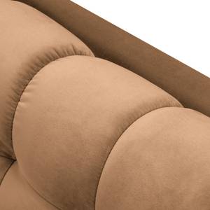 Ecksofa Costellio mit Ottomane Samt Blonda: Cappuccino - Longchair davorstehend links