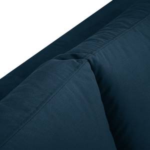 Ecksofa Joselis mit Ottomane Microfaser Faria: Marineblau - Ottomane davorstehend links