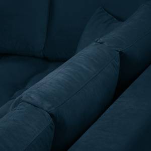 Canapé d’angle Joselis Microfibre Faria: Bleu marine - Méridienne longue à gauche (vue de face)