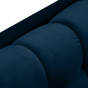 Ecksofa Costellio mit Ottomane Samt Blonda: Marineblau - Longchair davorstehend rechts