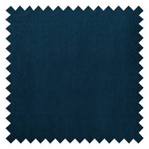 Divano angolare con penisola Goronna Velluto Ravi: color blu marino - Longchair preimpostata a sinistra