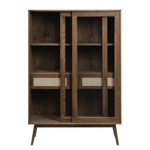 Credenza Barrali Legno impiallacciato / Rovere massello / Rattan - Quercia scuro