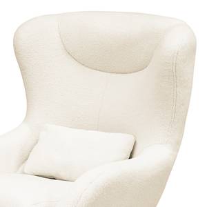 Fauteuil Barnard teddy met hocker teddystof/ijzer - wit/zwart