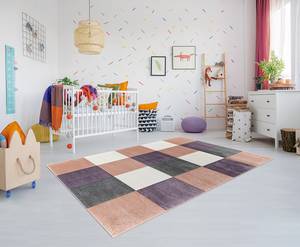 Tapis enfant Checker Polypropylène - Rose / Blanc - 120 x 180 cm