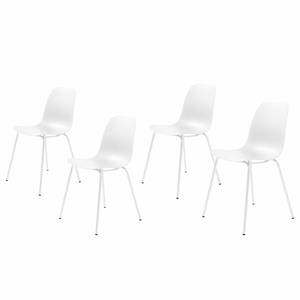 Set di 4 sedie Toledo Tessuto misto / Acciaio - Bianco