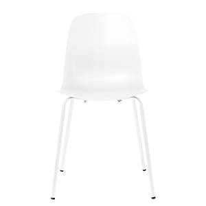 Chaises Toledo - Lot de 4 Tissu mélangé / Acier - Blanc