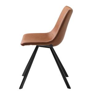 Chaises Pepino - Lot de 2 Imitation cuir / Acier - Marron