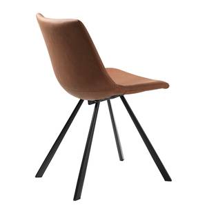 Chaises Pepino - Lot de 2 Imitation cuir / Acier - Marron