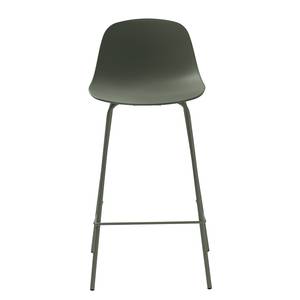 Tabourets de bar Toledo - Lot de 2 Tissu mélangé / Acier - Vert olive