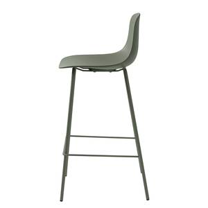 Tabourets de bar Toledo - Lot de 2 Tissu mélangé / Acier - Vert olive