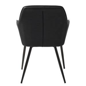 Chaises Calles - Lot de 2 Imitation cuir / Acier - Noir