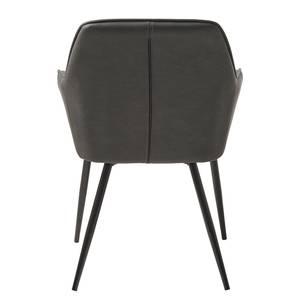 Chaises Calles - Lot de 2 Imitation cuir / Acier - Gris foncé