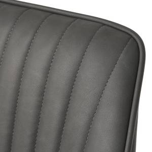 Chaises Calles - Lot de 2 Imitation cuir / Acier - Gris foncé