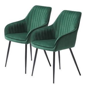 Chaises Calles - Lot de 2 Velours / Acier - Vert