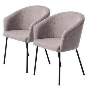 Chaises Chelva - Lot de 2 Tissu mélangé / Acier - Gris clair