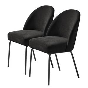 Chaises Torrent - Lot de 2 Chenille / Acier - Noir