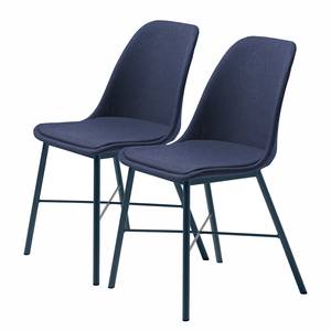 Chaises Agudo - Lot de 2 Tissu mélangé / Acier - Bleu