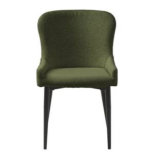 Chaises Aledo - Lot de 2 Bouclé / Acier - Vert foncé