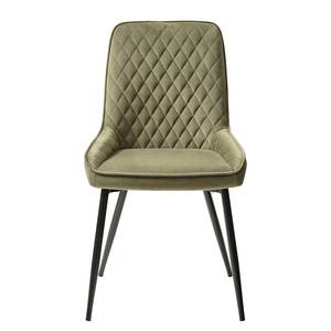 Chaises Altea - Lot de 2 Velours / Acier - Vert olive