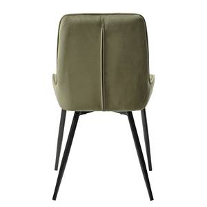 Set di 2 sedie Altea Velluto / Acciaio - Verde oliva