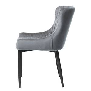 Chaises Munera - Lot de 2 Velours / Acier - Gris clair