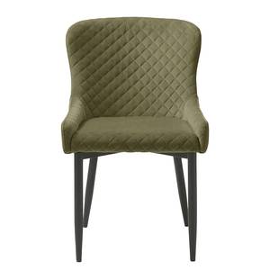 Chaises Munera - Lot de 2 Velours / Acier - Vert olive