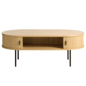 Table basse Maqueda MDF / Plaqué bois véritable / Acier - Imitation chêne - Imitation chêne - 120 x 45 cm