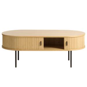 Tavolino da salotto Maqueda MDF / Impiallacciato in vero legno / Acciaio - Effetto rovere scuro - Effetto quercia - 120 x 45 cm