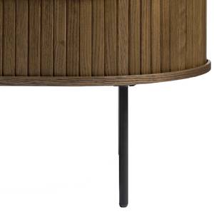 Table basse Maqueda MDF / Plaqué bois véritable / Acier - Imitation chêne foncé - Imitation chêne foncé - 120 x 45 cm