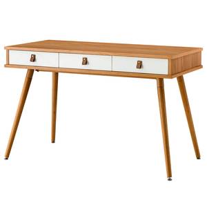 Schreibtisch SEONI Echtholzfurnier - Weiß / Eiche