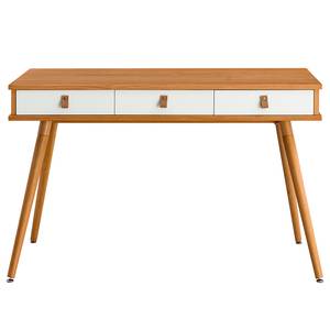Schreibtisch SEONI Echtholzfurnier - Weiß / Eiche