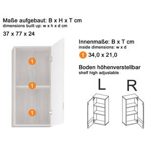 Wandschrank One Eiche Sanremo Dekor / Weiß