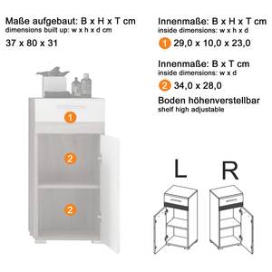 Set di 3 mobili da bagno One B Grigio