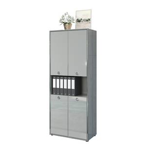 Armoire de bureau Infinity Gris / Blanc brillant