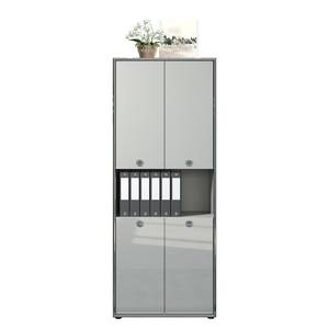 Armoire de bureau Infinity Gris / Blanc brillant