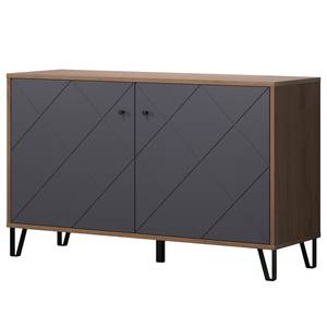 Sideboard Montez Vintage Eiche Dekor / Taupe - Breite: 123 cm