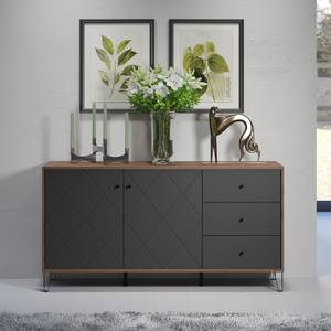 Sideboard Montez Vintage Eiche Dekor / Taupe - Breite: 183 cm