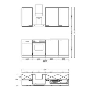 Küchenzeile Cresta Kombi A Weiß / Eiche Sonoma Dekor