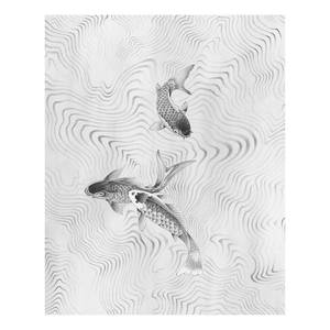 Vlies-fotobehang Perfect Pond vlies - zwart/wit - 200 x 250 cm