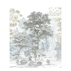 Papier peint intissé Rising Roots Intissé - Marron / Blanc / Bleu - 200 x 250 m