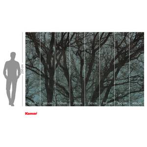 Vlies Fototapete Whispering Woods Vlies - Schwarz / Blau - 400 x 250 cm