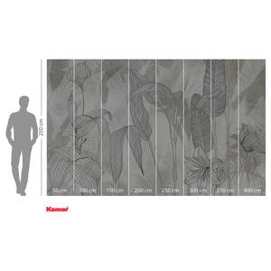 Fotomurale Linierte Lilien Tessuto non tessuto - Marrone / Bianco / Grigio - 400 x 250 cm