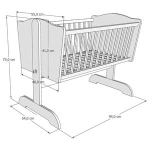 Stubenbett Kozy Kiefer Massiv - 90 x 50 cm - Braun