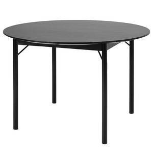 Tavolo da pranzo Sevilla MDF / Impiallacciatura in vero legno / Acciaio - Nero - 120 x 120 cm