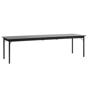 Tavolo da pranzo Sevilla MDF / Impiallacciatura in vero legno / Acciaio - Nero - 180 x 95 cm