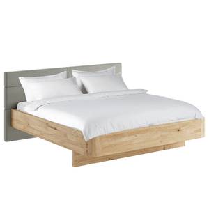 Houten bed Kalum geweven stof - Wild eikenhout - 160 x 200cm